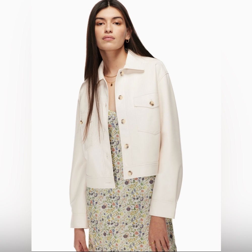 NWT Wilfred Autumn Shirt Jacket Vegan Leather colour Birch size L